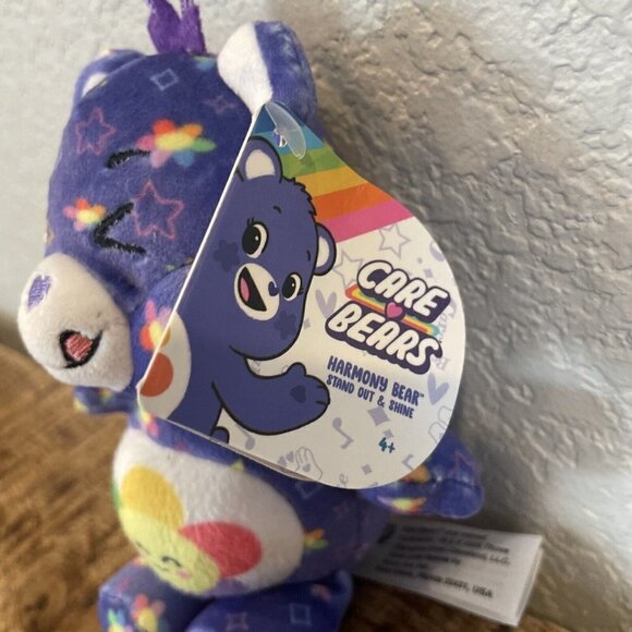 2020 CARE BEARS Plush HARMONY BEAR 6” Purple Winking Rainbow Toy - Picture 4 of 9